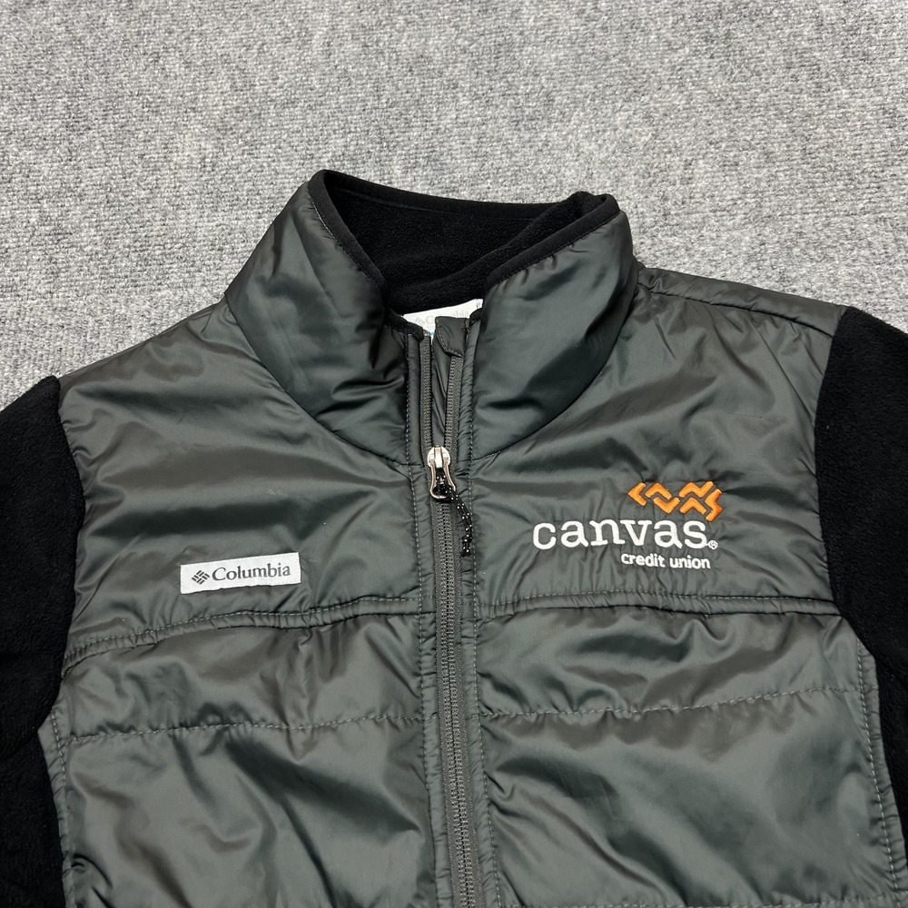 Columbia Omni-Heat Jacket Womens Large Black Fleece Lined Full Zip Canvas Credit - Picture 2 of 12